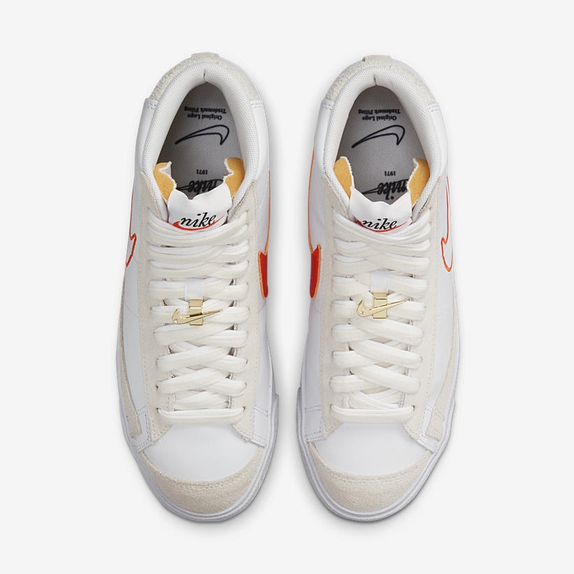 ナイキ ブレーザー ミッド 77 ビンテージ SE “ホワイト/オレンジ” (NIKE BLAZER MID 77 VINTAGE SE “White/Orange”) [DH6757-100]