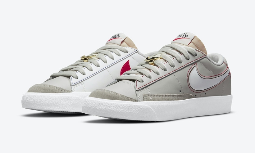 ナイキ ブレーザー ロー "スモークグレー/ホワイト/レッド" (NIKE BLAZER LOW "Smoke Grey/White/Red") [DH4370-002]