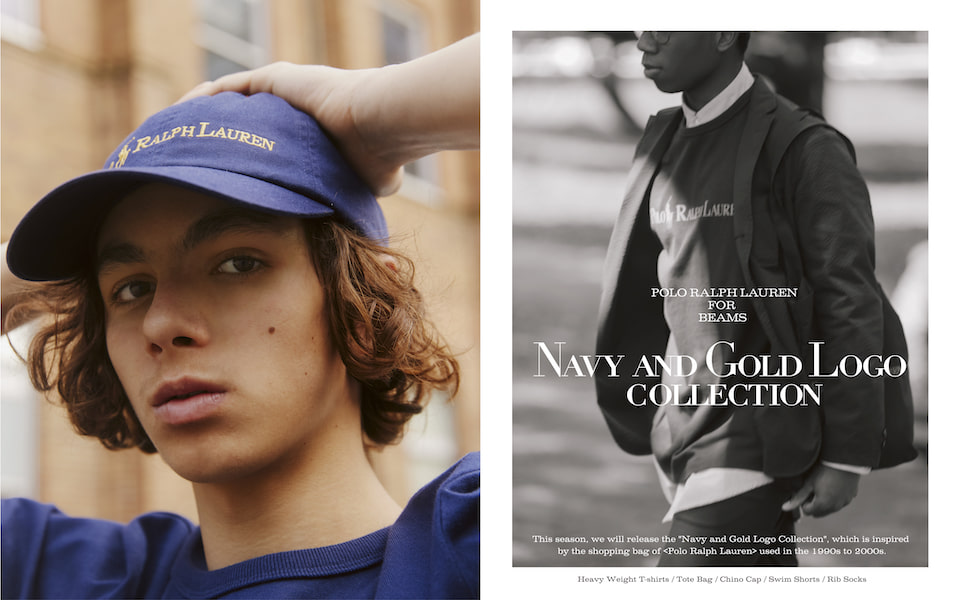 BEAMS × POLO RALPH LAUREN コラボ 第5弾「Navy and Gold Logo Collection」が4/23 発売 (ビームス ポロ ラルフローレン)