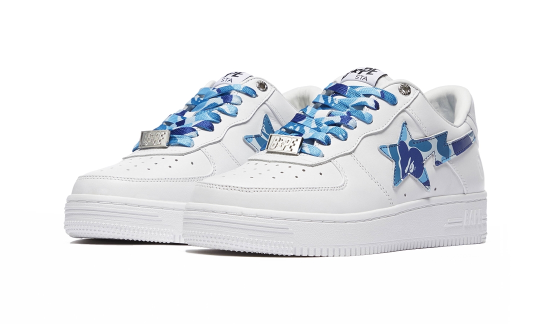 BAPE STA 新作！クラシックなホワイトレザーをベースにした「WHITE ABC CAMO」が4/24 発売 (A BATHING APE ア ベイシング エイプ)