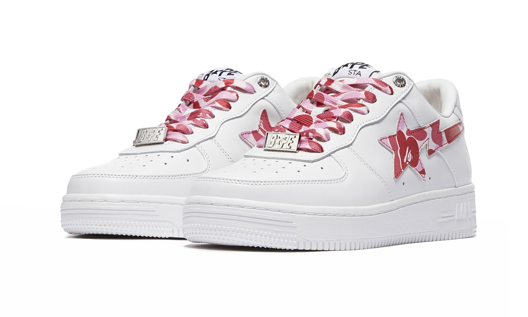 BAPE STA 新作！クラシックなホワイトレザーをベースにした「WHITE ABC CAMO」が4/24 発売 (A BATHING APE ア ベイシング エイプ)