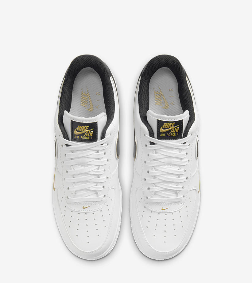 ナイキ エア フォース 1 ロー “ダブルスウッシュ/ブラック/ホワイト/メタリックゴールド” (NIKE AIR FORCE 1 LOW “Double Swoosh/Black/White/Metallic Gold”) [DA8481-001,100]