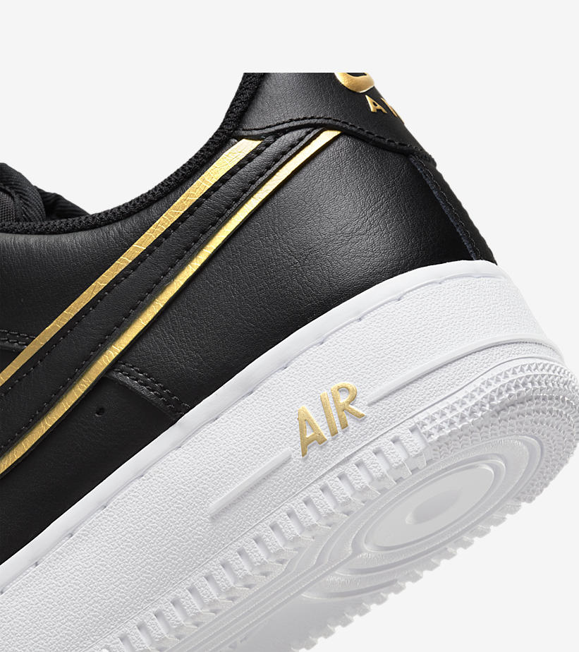 ナイキ エア フォース 1 ロー “ダブルスウッシュ/ブラック/ホワイト/メタリックゴールド” (NIKE AIR FORCE 1 LOW “Double Swoosh/Black/White/Metallic Gold”) [DA8481-001,100]