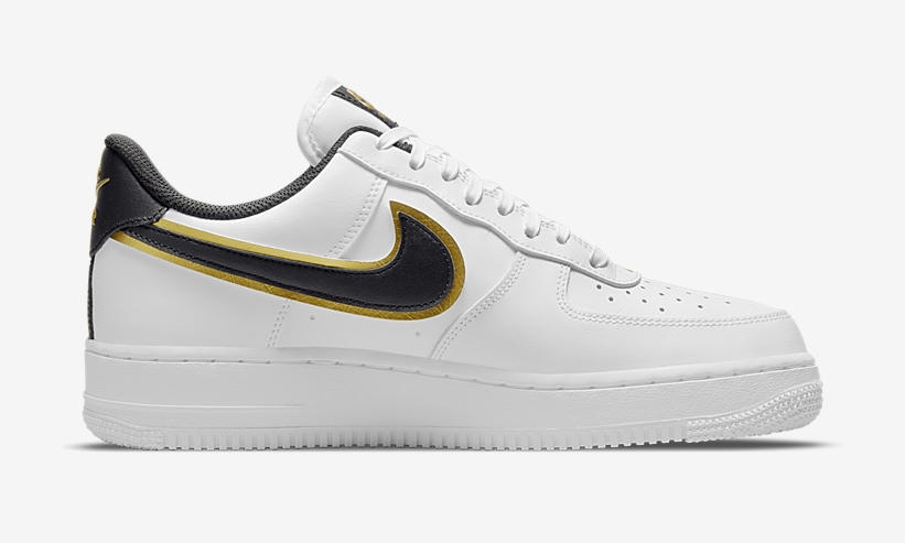 ナイキ エア フォース 1 ロー “ダブルスウッシュ/ブラック/ホワイト/メタリックゴールド” (NIKE AIR FORCE 1 LOW “Double Swoosh/Black/White/Metallic Gold”) [DA8481-001,100]