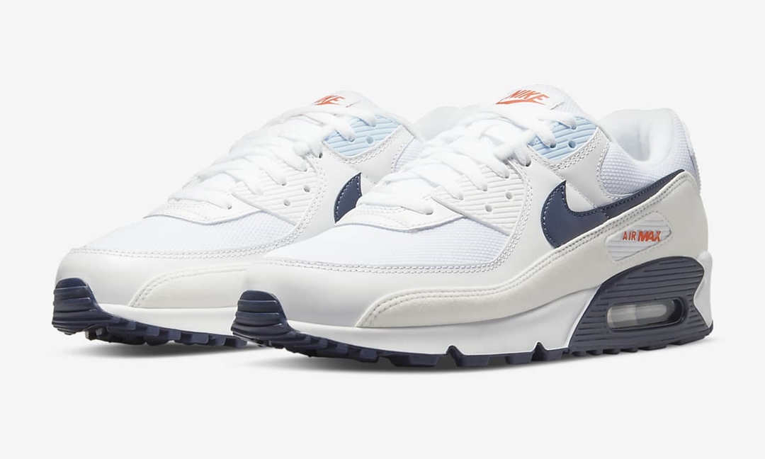 ナイキ エア マックス 90 “ホワイト/チリレッド/サイキックブルー” (NIKE AIR MAX 90 “White/Chile Red/Psychic Blue”) [DM2820-100]