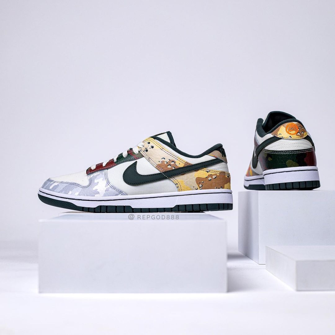 【国内 7/16、7/30 発売】ナイキ ダンク ロー SE “マルチカモ/セイル” (NIKE DUNK LOW SE “Multi Camo/Sail”) [DH0957-100]