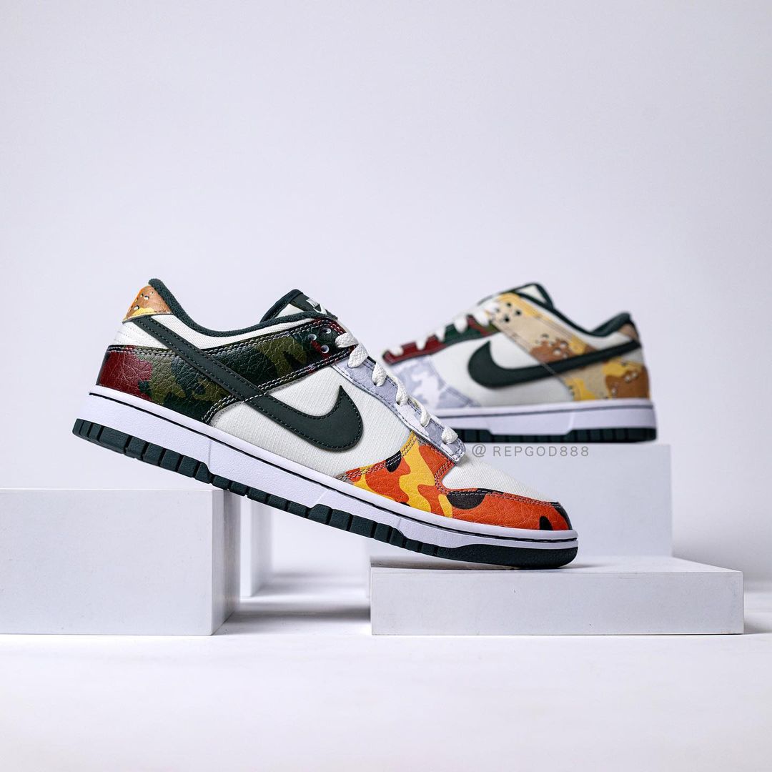 【国内 7/16、7/30 発売】ナイキ ダンク ロー SE “マルチカモ/セイル” (NIKE DUNK LOW SE “Multi Camo/Sail”) [DH0957-100]