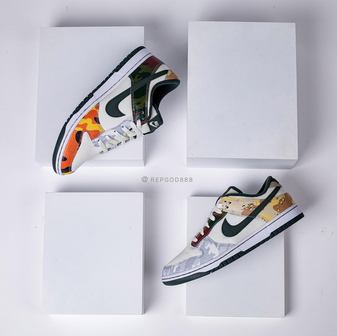 【国内 7/16、7/30 発売】ナイキ ダンク ロー SE “マルチカモ/セイル” (NIKE DUNK LOW SE “Multi Camo/Sail”) [DH0957-100]