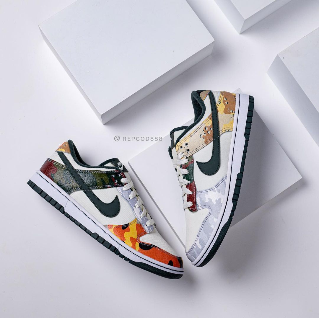 【国内 7/16、7/30 発売】ナイキ ダンク ロー SE “マルチカモ/セイル” (NIKE DUNK LOW SE “Multi Camo/Sail”) [DH0957-100]