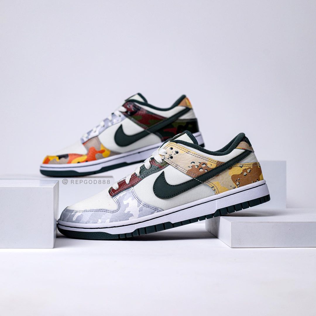 【国内 7/16、7/30 発売】ナイキ ダンク ロー SE “マルチカモ/セイル” (NIKE DUNK LOW SE “Multi Camo/Sail”) [DH0957-100]