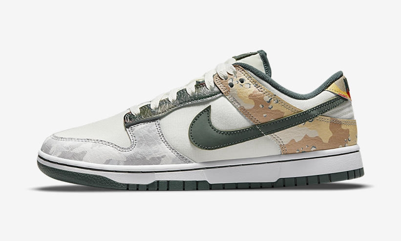 【国内 7/16、7/30 発売】ナイキ ダンク ロー SE “マルチカモ/セイル” (NIKE DUNK LOW SE “Multi Camo/Sail”) [DH0957-100]