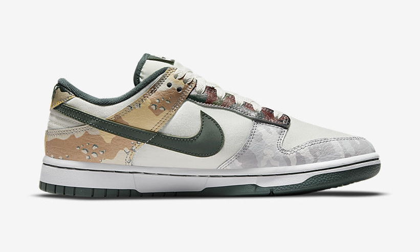 【国内 7/16、7/30 発売】ナイキ ダンク ロー SE “マルチカモ/セイル” (NIKE DUNK LOW SE “Multi Camo/Sail”) [DH0957-100]