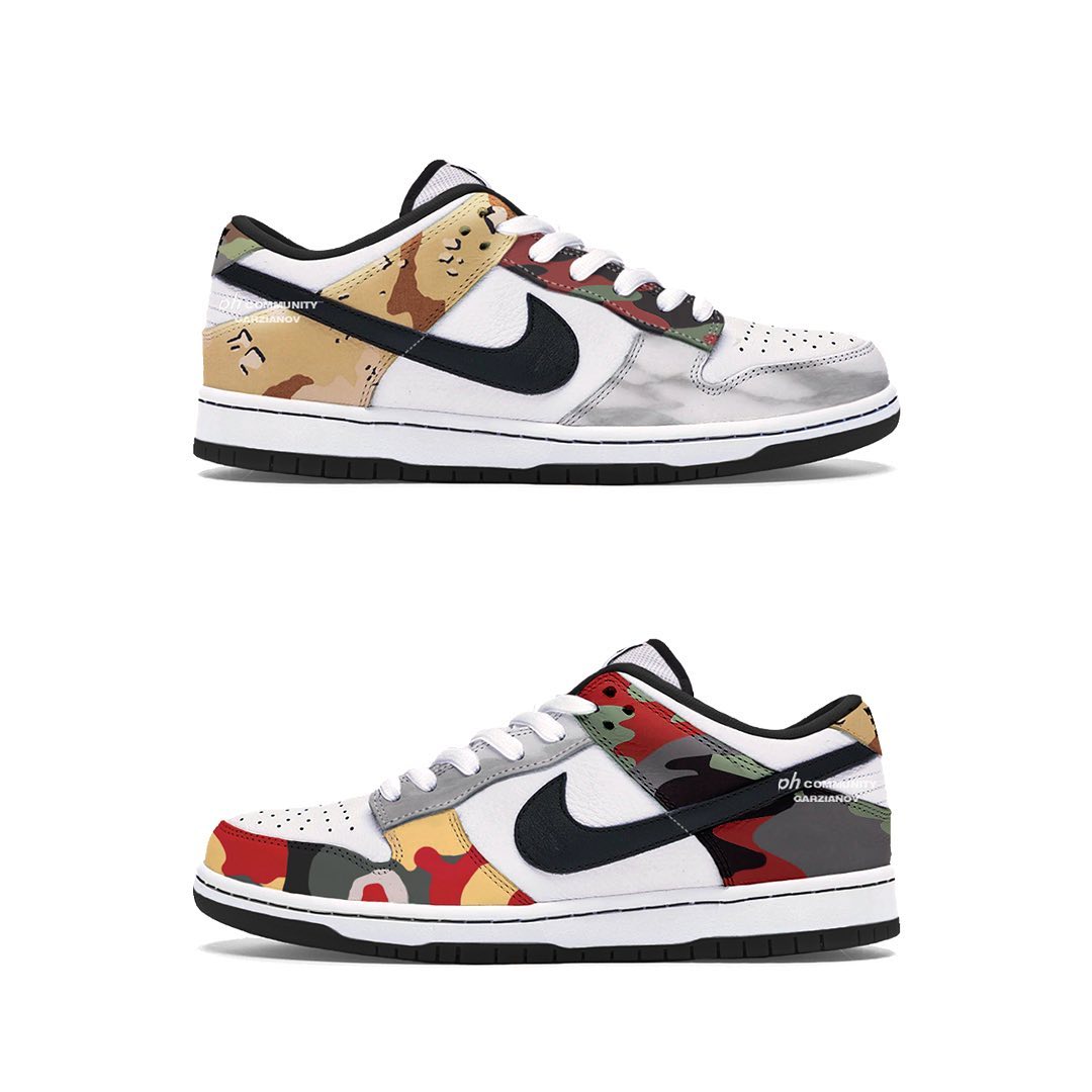 【国内 7/16、7/30 発売】ナイキ ダンク ロー SE “マルチカモ/セイル” (NIKE DUNK LOW SE “Multi Camo/Sail”) [DH0957-100]