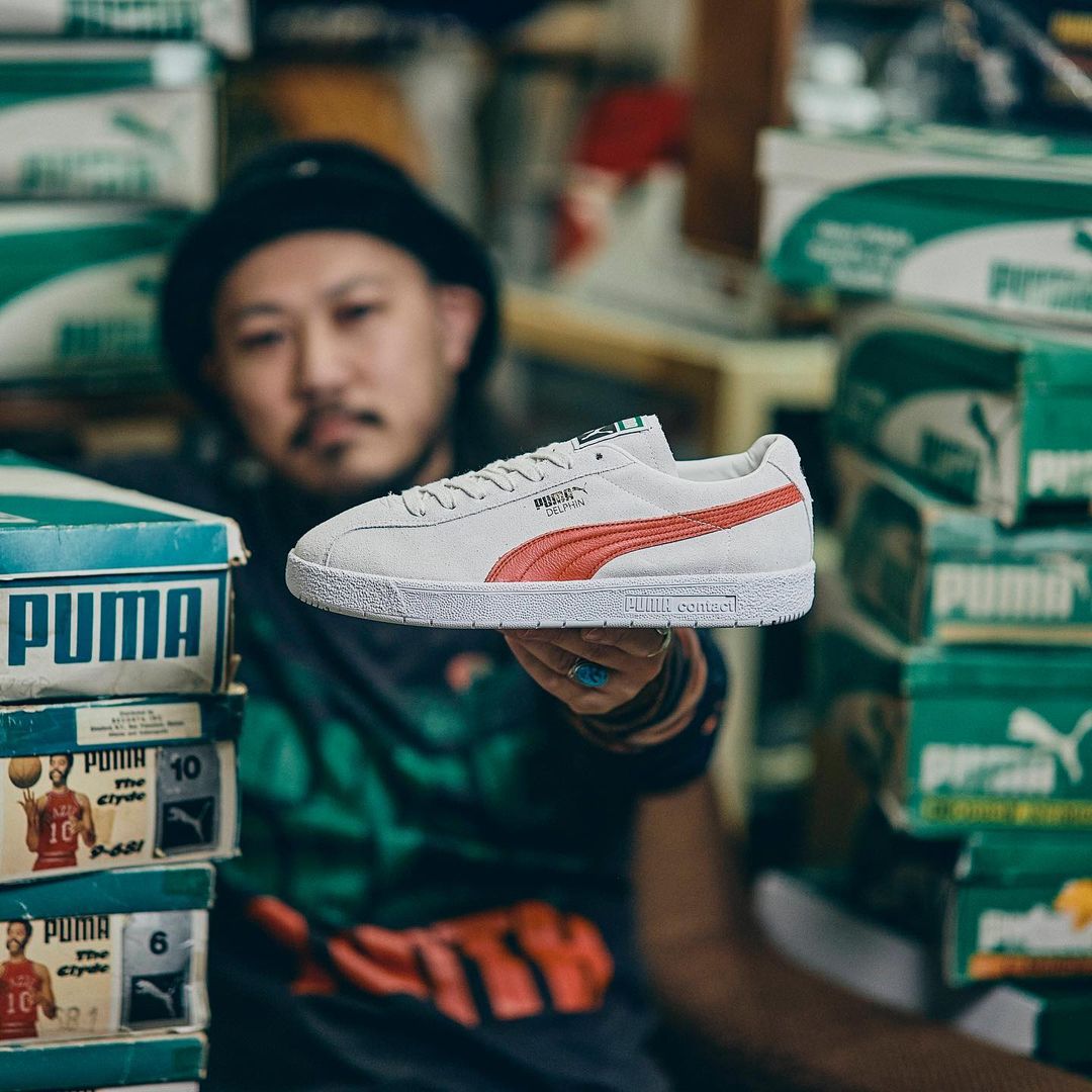 【5/1 発売】PUMA DELPHIN PREMIUM “White/American Beauty” (プーマ デルフィン プレミアム “ホワイト/アメリカンビューティ”) [374981-05]