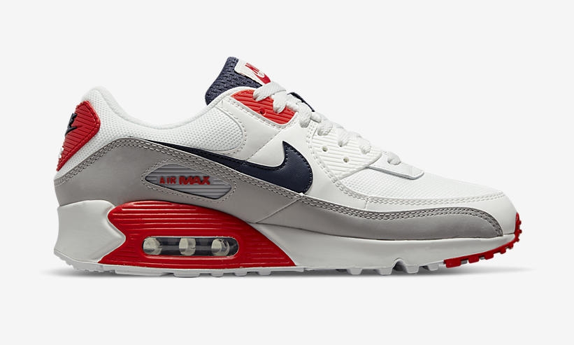 ナイキ エア マックス 90 “ホワイト/ネイビー/レッド” (NIKE AIR MAX 90 “White/Navy/Red”) [DB0625-101]