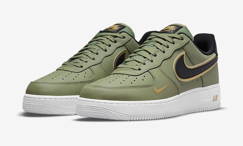 ナイキ エア フォース 1 ロー “ダブルスウッシュ/グリーン/メタリックゴールド” (NIKE AIR FORCE 1 LOW “Double Swoosh/Green/Metallic Gold”) [DA8481-300]