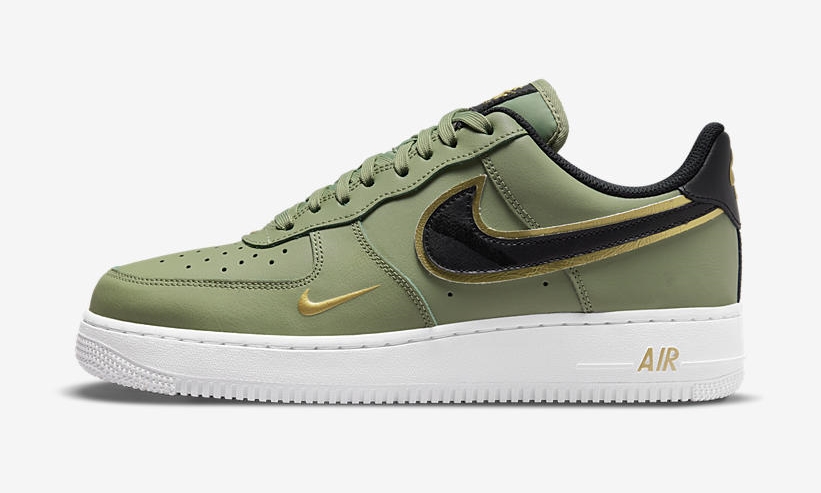 ナイキ エア フォース 1 ロー “ダブルスウッシュ/グリーン/メタリックゴールド” (NIKE AIR FORCE 1 LOW “Double Swoosh/Green/Metallic Gold”) [DA8481-300]