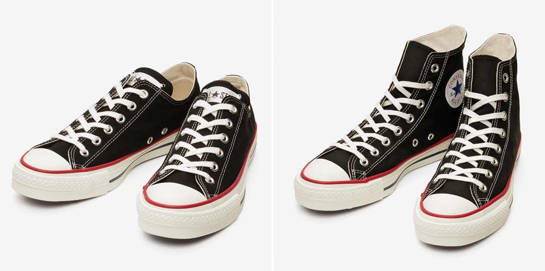 5月 発売！「MADE IN JAPAN」のレッドとネイビーのラインを差したカラーアレンジモデル CONVERSE CANVAS ALL STAR J OX/HI (コンバース キャンバス オールスター)