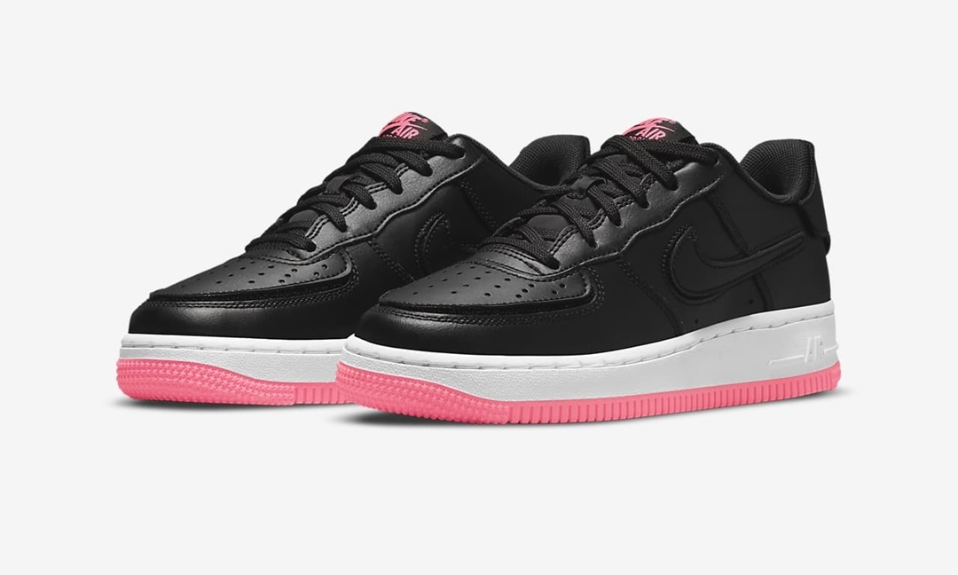 ナイキ GS エア フォース 1/1 ロー “ブラック/ハイパーピンク” (NIKE GS AIR FORCE 1/1 LOW “Black/Hyper Pink”) [DB4545-005]