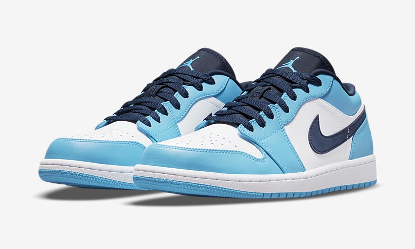 【国内 7/3 発売】ナイキ エア ジョーダン 1 ロー “UNC/ホワイト/ユニバーシティブルー/ブラック” (NIKE AIR JORDAN 1 LOW “UNC/White/University Blue/Black”) [553558-144]