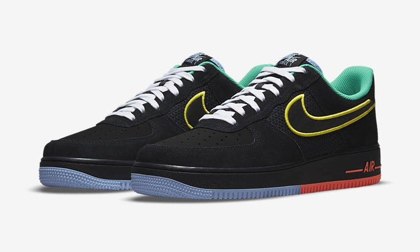 【国内 7/3 発売】ナイキ エア フォース 1 07 ロー “ブラック/イエロー/グリーン” (NIKE AIR FORCE 1 07 LOW “Black/Yellow/Green”) [DM9051-001]