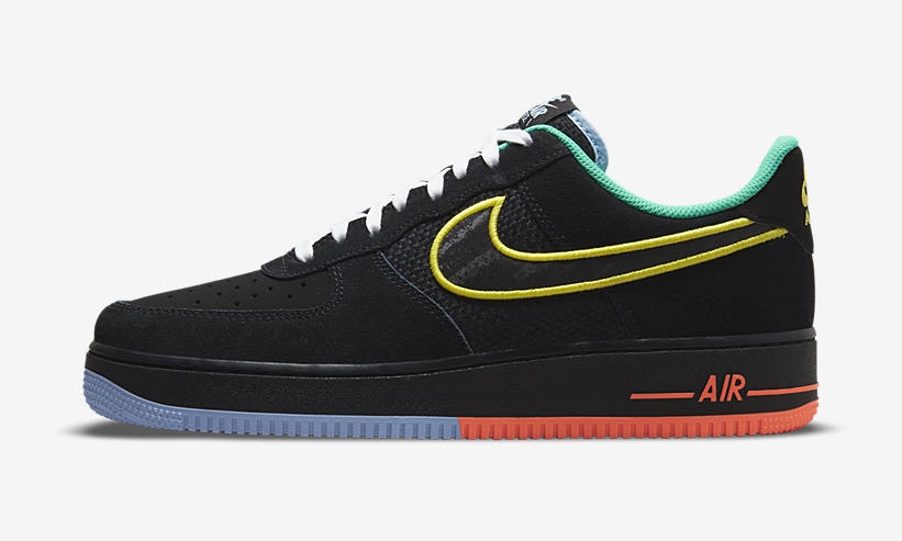 【国内 7/3 発売】ナイキ エア フォース 1 07 ロー “ブラック/イエロー/グリーン” (NIKE AIR FORCE 1 07 LOW “Black/Yellow/Green”) [DM9051-001]