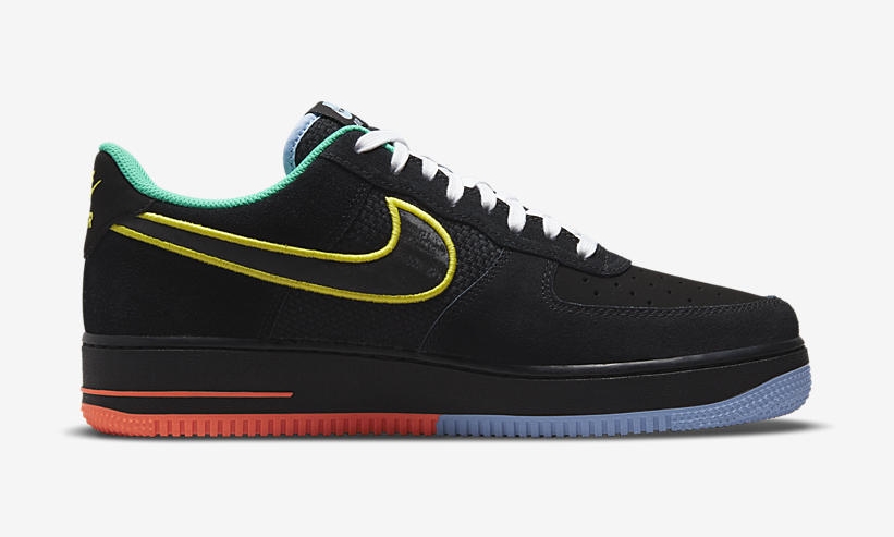 【国内 7/3 発売】ナイキ エア フォース 1 07 ロー “ブラック/イエロー/グリーン” (NIKE AIR FORCE 1 07 LOW “Black/Yellow/Green”) [DM9051-001]