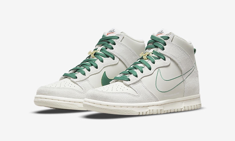 ナイキ ウィメンズ ダンク ハイ “ファースト ユーズ 6/18 1971/セイル/グリーン” (NIKE WMNS DUNK HIGH “First Use June 18, 1971/Sail/Green”) [DD0733-001]