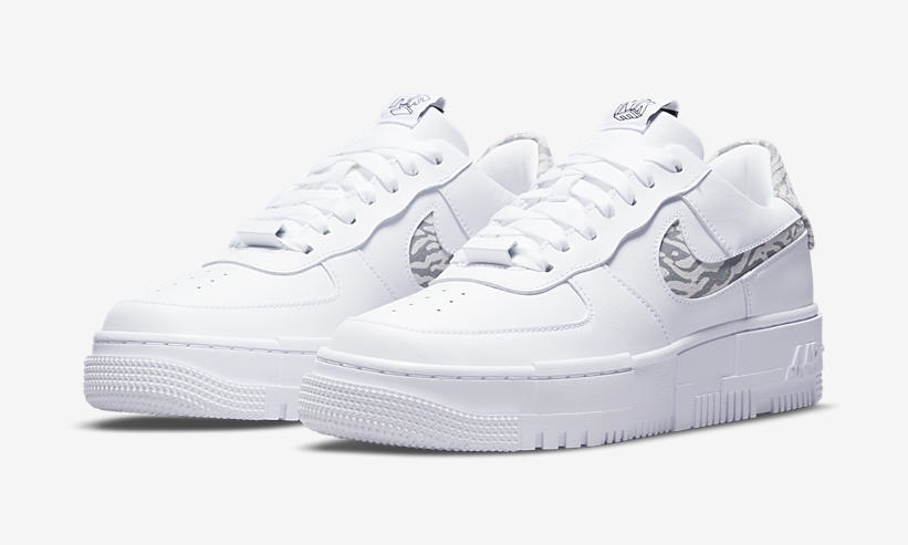 ナイキ ウィメンズ エア フォース 1 ロー ピクセル “ホワイト/アニマルスウッシュ” (NIKE WMNS AIR FORCE 1 LOW PIXEL “White/Animal Swoosh”) [DH9632-100]