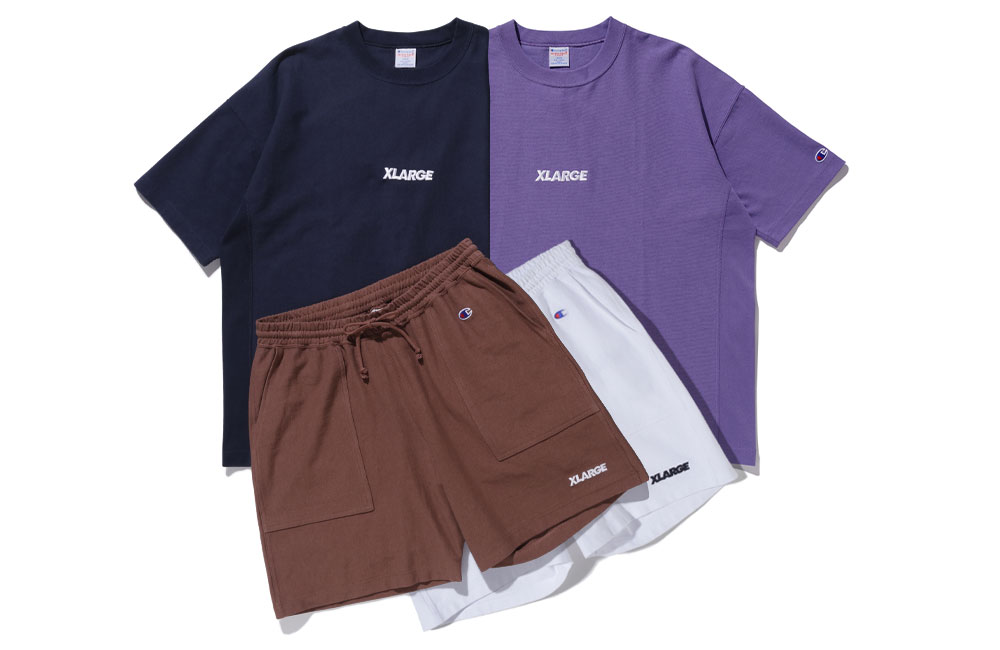 5/29 発売！XLARGE × Champion コラボレーション最新作のREVERSE WEAVE Tシャツ/ショーツ (エクストララージ チャンピオン)