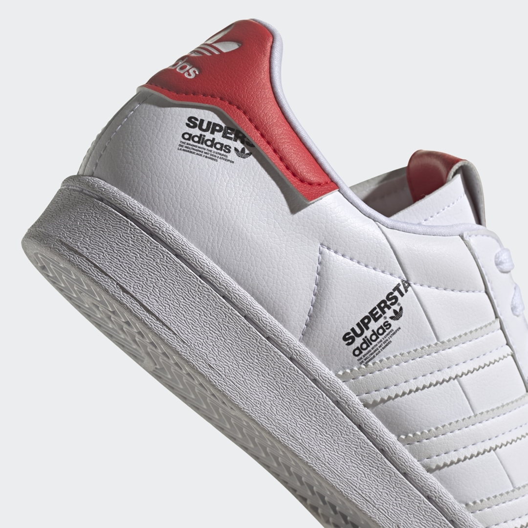 6/1 発売！adidas Originals SUPERSTAR “White/Vivid Red/Black” (アディダス オリジナルス スーパースター “ホワイト/ビビッドレッド/ブラック”) [GV7672]