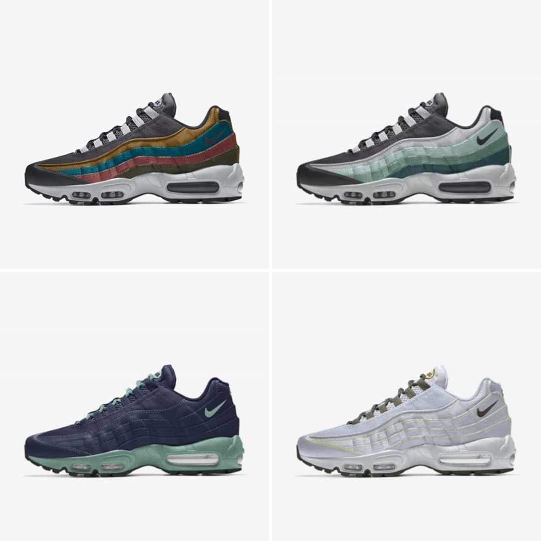 【NIKE BY YOU】わずかに光沢のあるツイルやクラシックレザーを採用！ナイキ エア マックス 95 (NIKE AIR MAX 95) [DM1181-991]