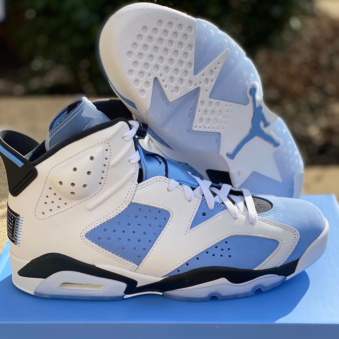 NIKE ナイキ AIR JORDAN 6 RETRO UNC CT8529-410 エアジョーダン6 レトロ ハイカットスニーカー US9.5/27.5cm ホワイト/ブルー