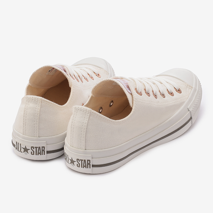 6/11 発売！「CONVERSE」刻印入り平ハトメと織ネームをピンクゴールドカラーで仕上げた CONVERSE ALL STAR FLATEYELETS PG OX (コンバース オールスター フラットアイレッツ PG OX)