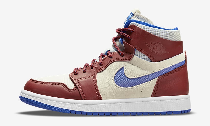 ナイキ ウィメンズ エア ジョーダン 1 ハイ ズーム “アイボリー/ブラウン/ブルー” (NIKE WMNS AIR JORDAN 1 HIGH ZOOM “Ivory/Brown/Blue”) [CT0979-104]