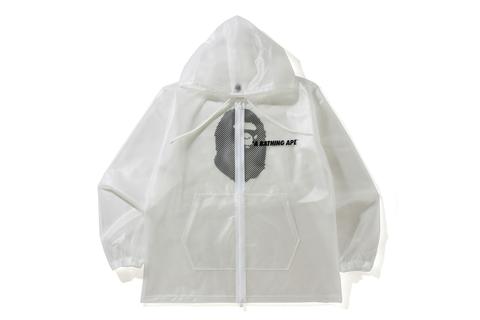 A BATHING APEから透け感のある生地はレイヤードを楽しめる「TRANSPARENT HOODIE JACKET」が7/3 発売 (ア ベイシング エイプ)