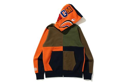 A BATHING APEから異なるカラーリングをパッチワークで仕上げたシャークフーディー「MULTI COLOR PATCHWORK SHARK ZIP HOODIE」が7/3 発売 (ア ベイシング エイプ)