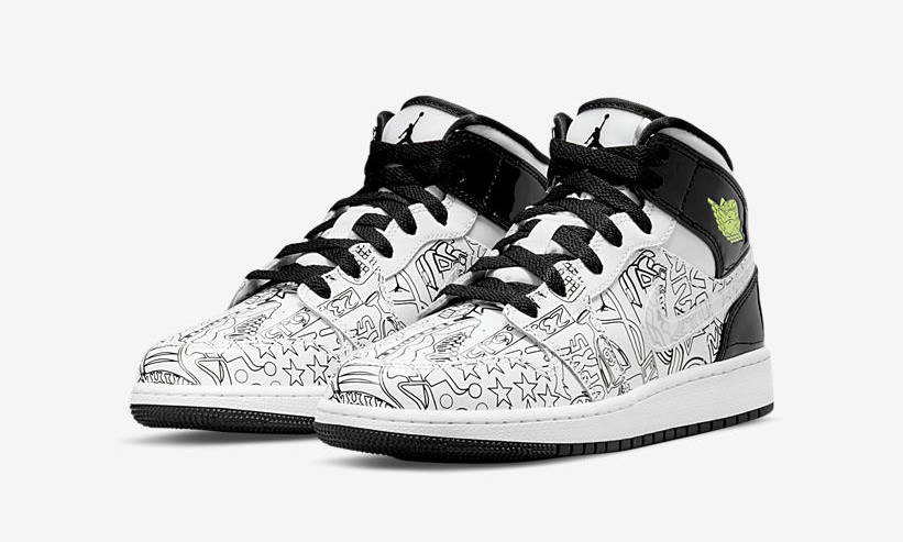 【国内 8/4 発売】ナイキ GS エア ジョーダン 1 ミッド “ディーアイワイ/ホワイト” (NIKE GS AIR JORDAN 1 MID “DIY/White”) [DC4099-100]