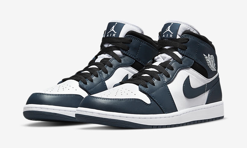 【国内 4/27 発売】ナイキ エア ジョーダン 1 ミッド “ホワイト/ミッドナイトネイビー” (NIKE AIR JORDAN 1 MID “White/Midnight Navy”) [554724-411/554725-411]