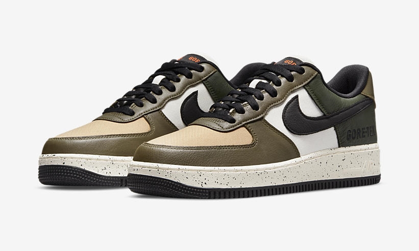 【国内 8/6、8/13 発売予定】ナイキ エア フォース 1 LOW “ゴアテックス” ホワイト/カーキ/ブラウン (NIKE AIR FORCE 1 LOW “Gore-Tex” White/Kahki/Brown) [DM6435-222]