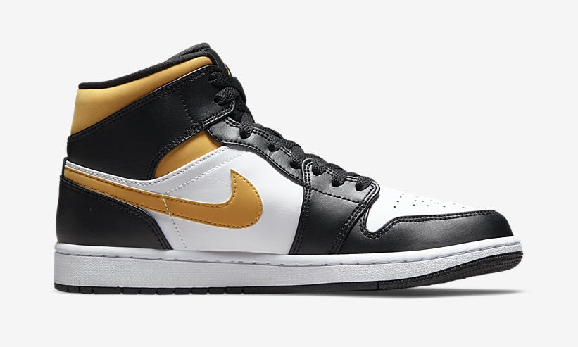 【国内 8/20 発売】ナイキ エア ジョーダン 1 ミッド “ユニバーシティゴールド/ブラック” (NIKE AIR JORDAN 1 MID “University Gold/Black”) [554724-177/554725-177]