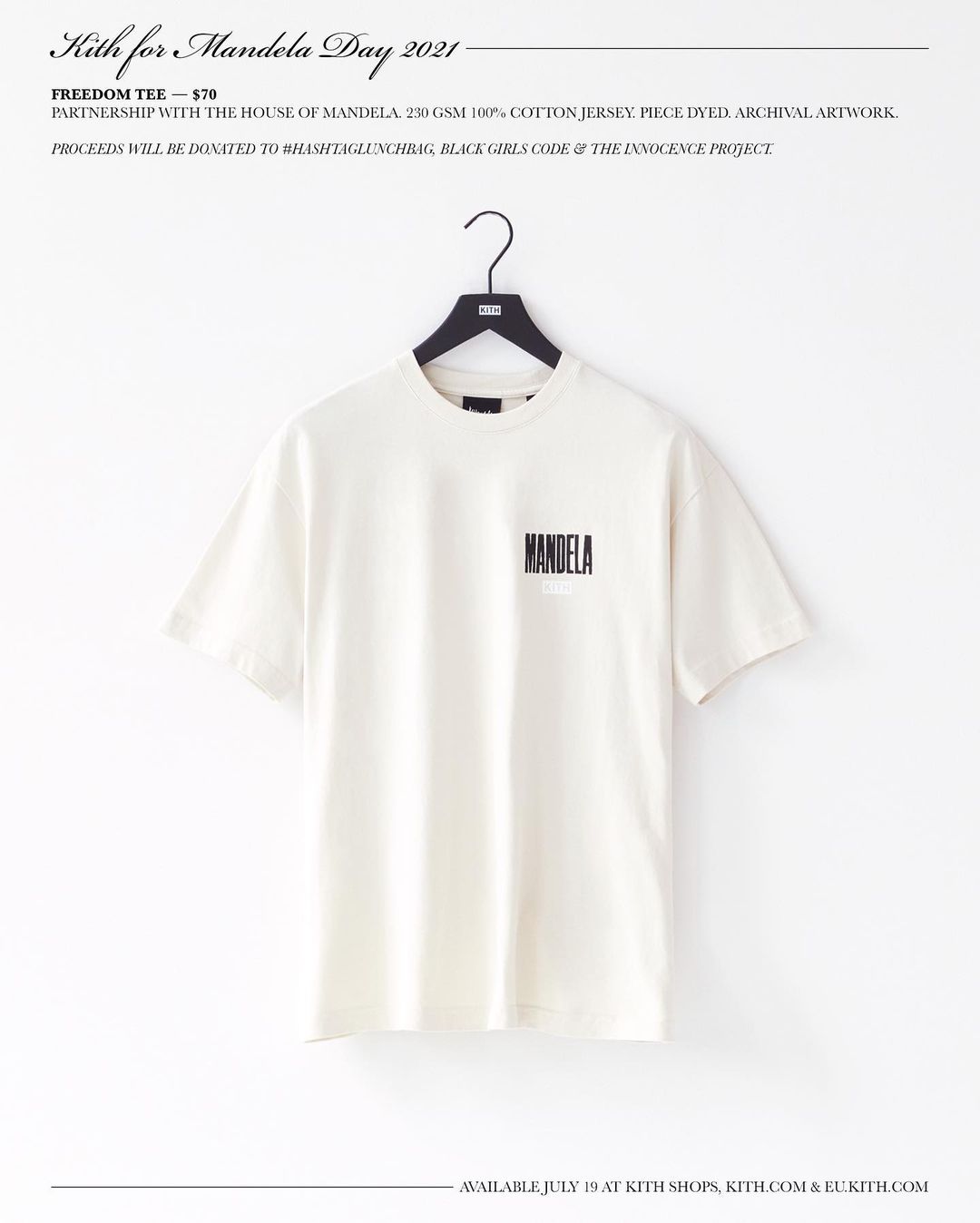 【Kith for Mandela Day 2021】KITH MONDAY PROGRAM 2021年 第25弾が7/19 発売 (キス)