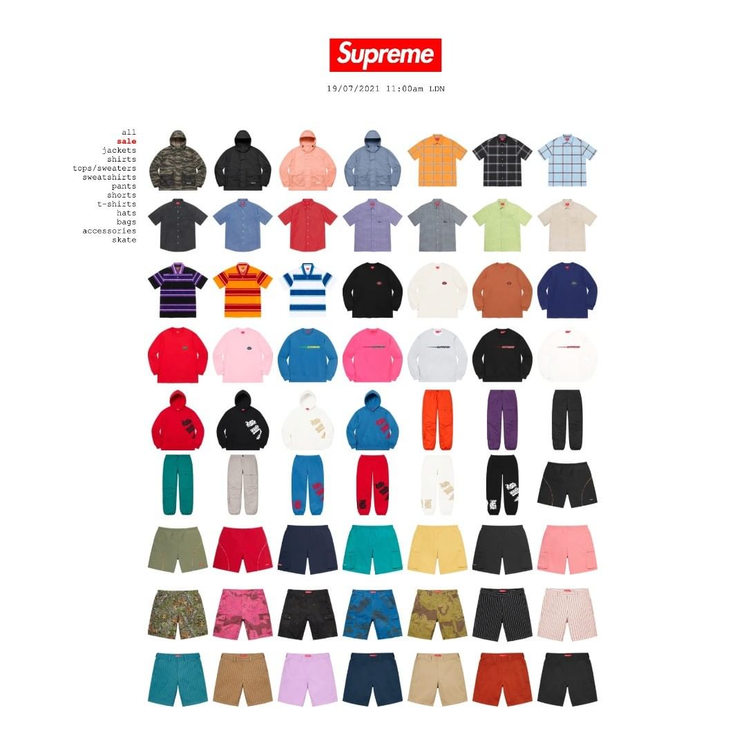 国内 SUPREME オンラインにて2021年春夏コレクションセール (シュプリーム)