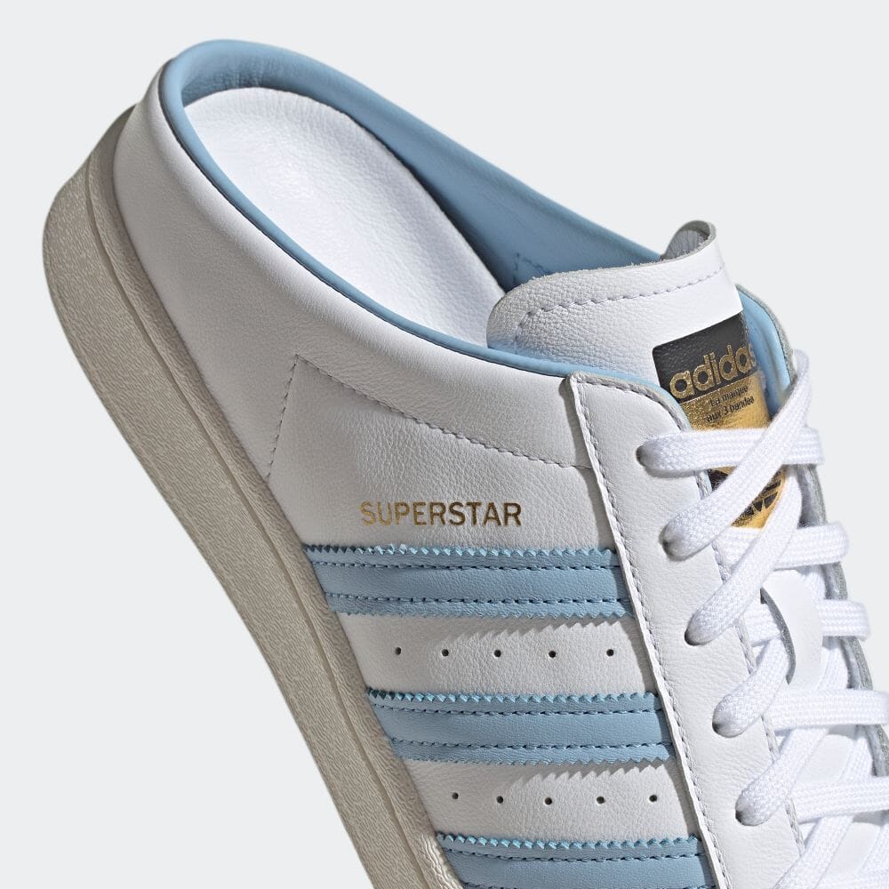 7/22 発売！アディダス オリジナルス スーパースター ミュール “ホワイト/クリアスカイ” (adidas Originals SUPERSTAR MULES “White/Clear Sky”) [H05738]