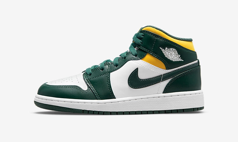 【国内 1/25 発売】ナイキ エア ジョーダン 1 ミッド “ブラジル/シアトル・スーパーソニックス” (NIKE AIR JORDAN 1 MID “Brazil/Seattle Supersonics”) [554724-371/554725-371]