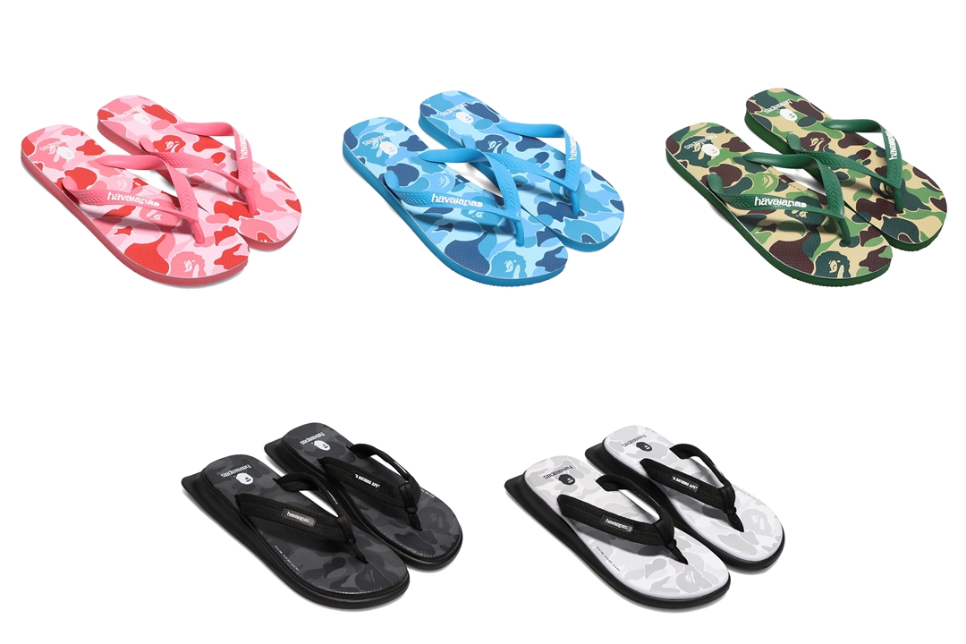 A BATHING APE × ブラジル製のビーチサンダルのブランド「Havaianas/ハワイアナス」コラボが8/1 発売 (ア ベイシング エイプ)