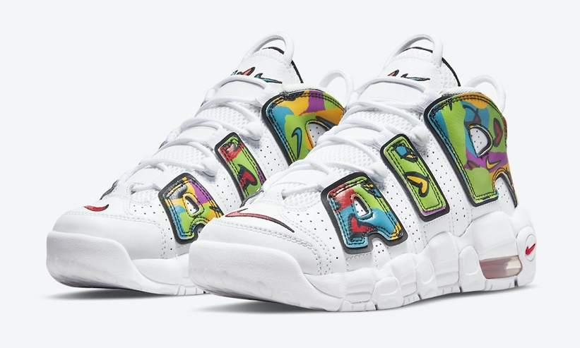 2021年 発売予定！ナイキ GS エア モア アップテンポ “ピース,ラブ,スウッシュ (NIKE GS AIR MORE UPTEMPO “Peace, Love, Swoosh”) [DM8150-100/DM8155-100]