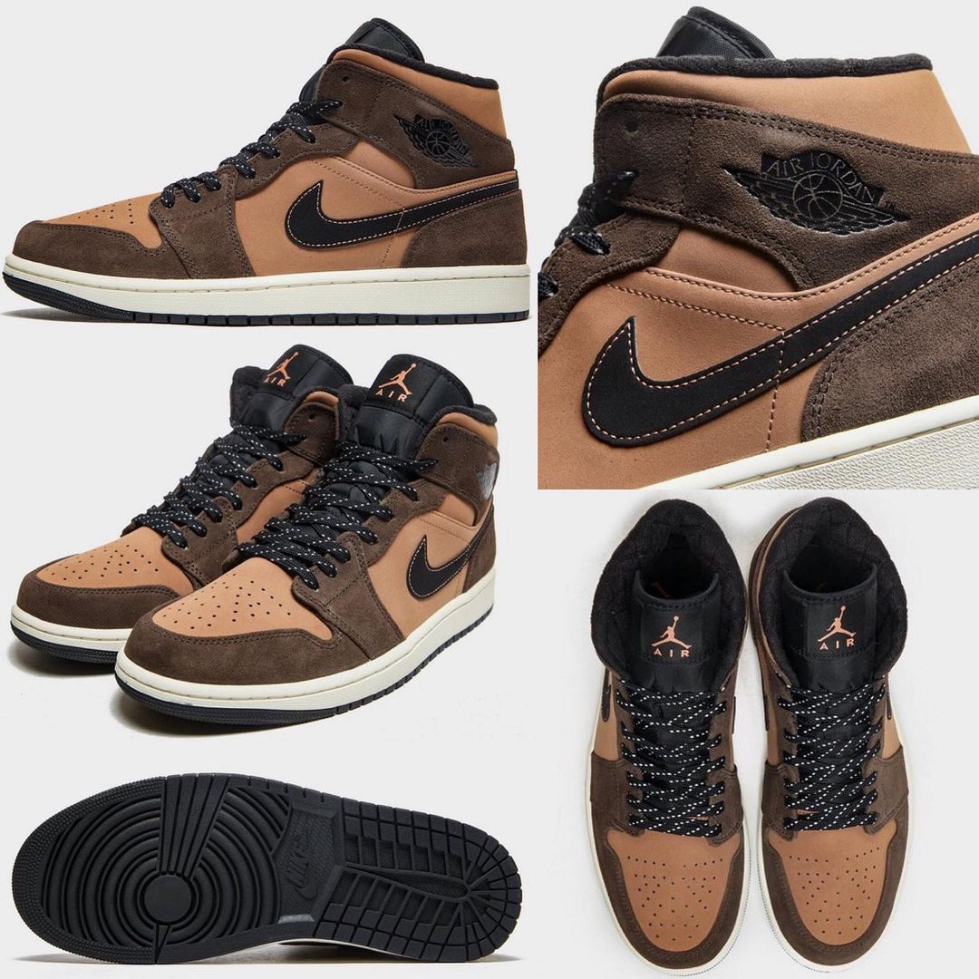 【国内 12/12 発売】ナイキ エア ジョーダン 1 ミッド “ブラウン/ブラック” (NIKE AIR JORDAN 1 MID “Brown/Black”) [DC7294-200]