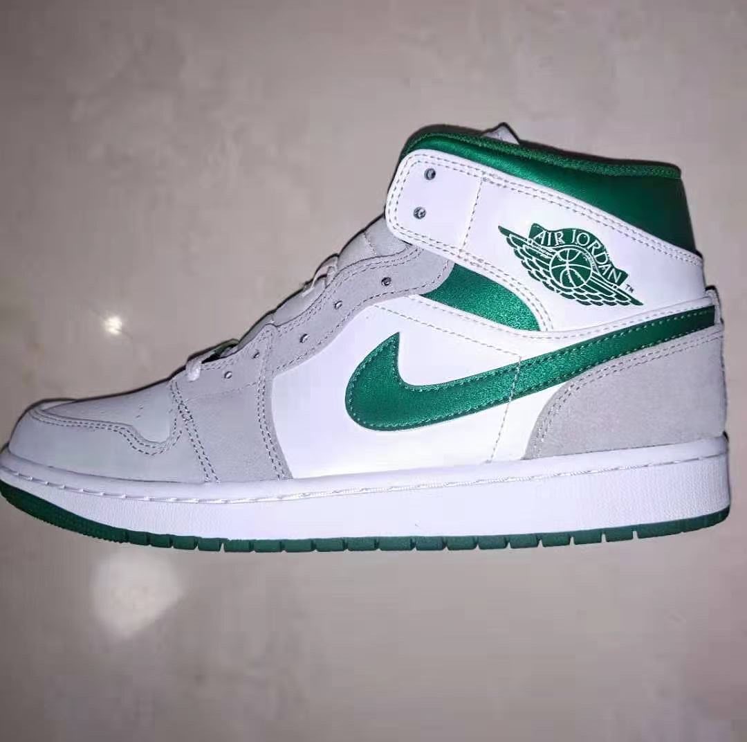 【国内 11/1 発売】ナイキ エア ジョーダン 1 ミッド “ホワイト/グレー/グリーン” (NIKE AIR JORDAN 1 MID “White/Grey/Green”) [DC7294-103]