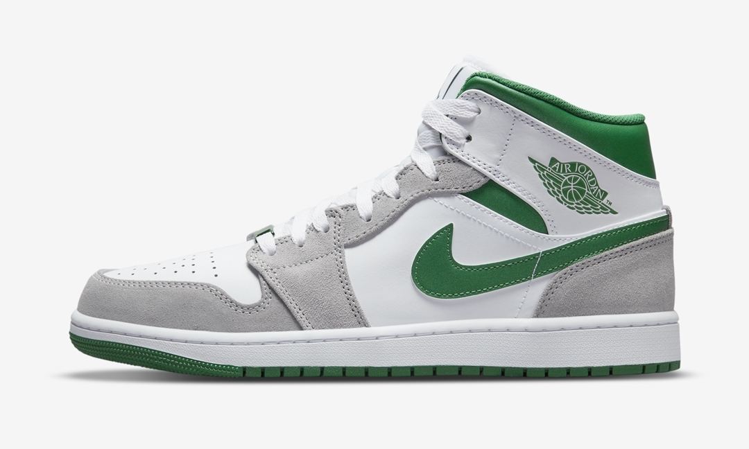 【国内 11/1 発売】ナイキ エア ジョーダン 1 ミッド “ホワイト/グレー/グリーン” (NIKE AIR JORDAN 1 MID “White/Grey/Green”) [DC7294-103]